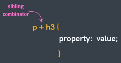 adjacent sibling combinator